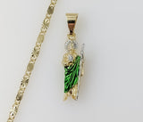 Plated Dainty Multicolor Saint Jude 2mm Star Solid Chain Necklace