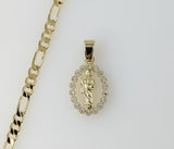 Plated Dainty Saint Jude 3mm Figaro Chain Necklace