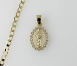 Plated Dainty Saint Jude 14K 3mm Cuban Chain Necklace