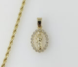 Plated Dainty Saint Jude 2mm Rope/Braided Chain Necklace