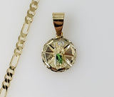 Plated Dainty Multicolor Saint Jude 3mm Figaro Chain Necklace