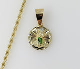 Plated Dainty Multicolor Saint Jude 2mm Rope/Braided Chain Necklace