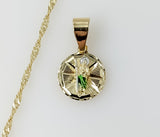 Plated Dainty Multicolor Saint Jude 14K Twist Chain Necklace