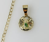 Plated Dainty Multicolor Saint Jude 14K 3mm Cuban Chain Necklace