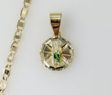 Plated Dainty Multicolor Saint Jude 3mm Flat Mariner Anchor Chain Necklace