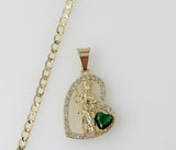 Plated Dainty Saint Jude 14K 3mm Cuban Chain Necklace