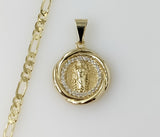 Plated Dainty Saint Jude 3mm Figaro Chain Necklace