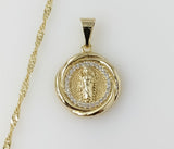 Plated Dainty Saint Jude 14K Twist Chain Necklace
