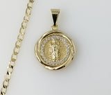 Plated Dainty Saint Jude 14K 3mm Cuban Chain Necklace