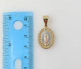 Plated Dainty Tri-Color Virgin Mary 14K Twist Chain Necklace