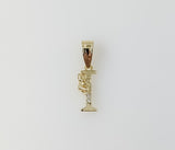 Plated Dainty Letter Initial "I" Pendant