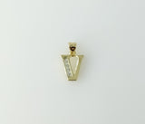 Plated Dainty Letter Initial "V" Pendant