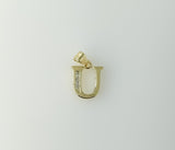 Plated Dainty Letter Initial "U" Pendant