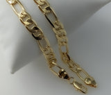 Plated 7mm 14K Diamond Cut Figaro Chain