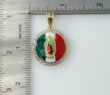 Plated Multicolor Virgin Mary Medal Mexican Our Lady of Guadalupe Round Pendant