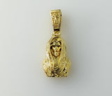 Plated Small Jesus Head with Robe Christ Pendant