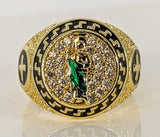 Plated Multicolor Saint Jude Men Adjustable Ring