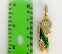 Plated Small Multicolor Saint Jude Thaddaeus Pendant