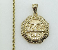 Plated The Last Supper 2mm Rope/Braided Chain Necklace