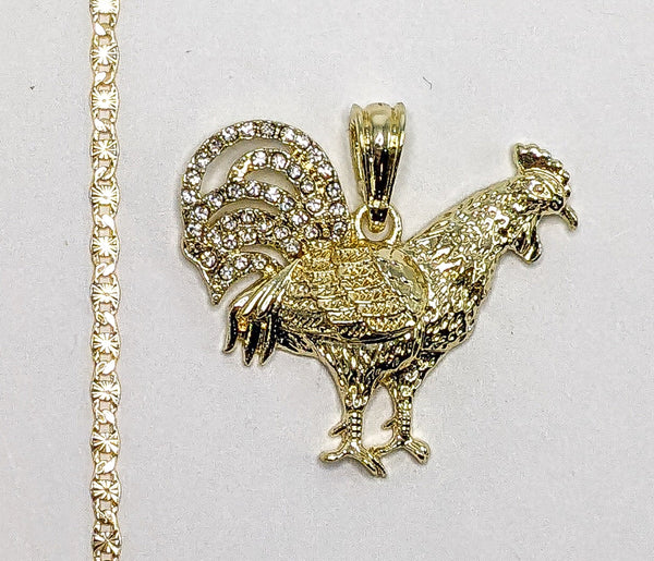 Plated Rooster 3mm Star Chain Necklace