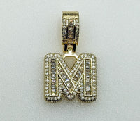 Plated Bling Letter "M" Pendant