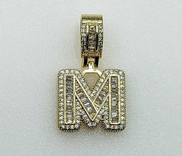 Plated Bling Letter "M" Pendant