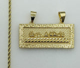 Plated The Last Supper Bar Pendant 2mm Rope/Braided Chain Necklace