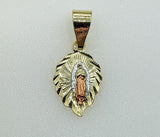 Plated Dainty Mini Tri-Color Virgin Mary Pendant