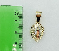 Plated Dainty Mini Tri-Color Virgin Mary Pendant