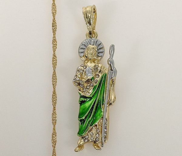 Plated Multicolor Saint Jude Twist Chain Necklace