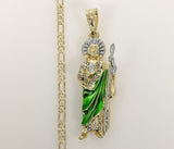 Plated Multicolor Saint Jude 3mm Figaro Chain Necklace