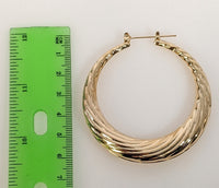 Plated 45mm Bamboo Style Hoop Earring