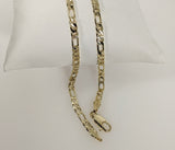 Plated Virgin Mary 3mm Figaro Chain Necklace