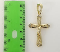 Plated Cross 3mm Cuban Chain Necklace