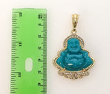 Plated Buddha 4mm 14K Diamond Figaro Chain Necklace