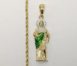 Plated Multicolor Saint Jude 3mm Rope/Braided Chain Necklace