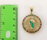 Plated Multicolor Saint Jude 4mm 14K Diamond Figaro Chain Necklace