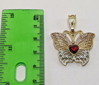 Plated Tri-Gold Butterfly Pendant