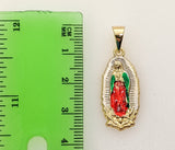Plated Multicolor Virgin Mary 2mm Rope/Braided Chain Necklace