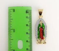 Plated Multicolor Virgin Mary Pendant