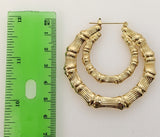 Plated 40mm Bamboo Style Hoop Earring