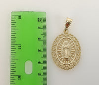 Plated Virgin Mary 3mm Rope/Braided Chain Necklace