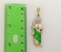 Plated Medium Multicolor Saint Jude Pendant