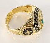 Plated Multicolor Saint Jude Men Adjustable Ring