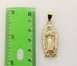 Plated Virgin Mary 4mm Figaro Chain Necklace