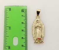 Plated Virgin Mary 4mm Figaro Chain Necklace