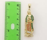 Plated Virgin Mary 4mm Figaro Chain Necklace