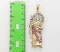 Plated Tri-Color Saint Jude 5mm Figaro Chain Necklace