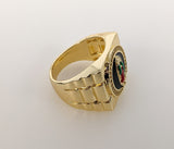 Plated Multicolor Virgin Mary Men Ring