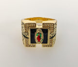 Plated Multicolor Virgin Mary Men Ring